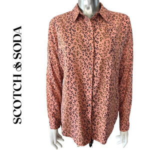Scotch & Soda Leopard Print Button-Down Shirt Small